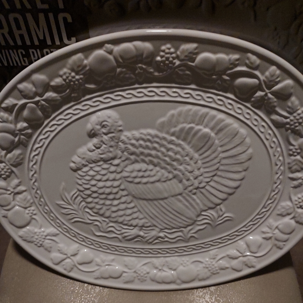 Ovente Ceramic Turkey Serving Platter